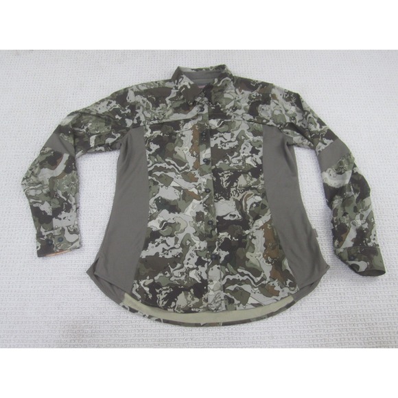 Magellan Shirt Womens Large Green‎ Camo Camouflage Button Down Hunt Gear Veil - Picture 1 of 12